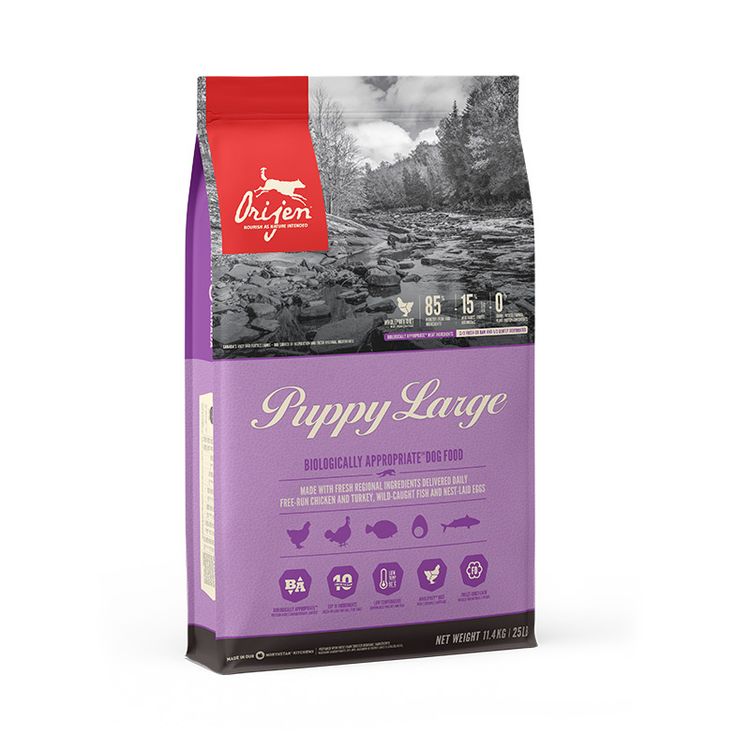 Orijen Whole Prey Puppy Large Breed 11,4 kg Foto van Orijen Whole Prey Puppy Large Breed 11,4 kg
