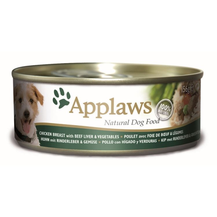 Applaws Hondenvoer Blik Kip Rund Lever & Groenten 156 gr. Foto van Applaws Hondenvoer Blik Kip Rund Lever & Groenten 156 gr.