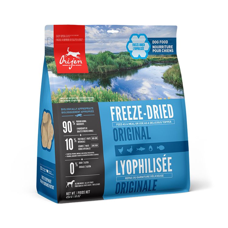 Orijen FREEZE-DRIED FOOD Adult Dog 454 gr. Foto van Orijen FREEZE-DRIED FOOD Adult Dog 454 gr.