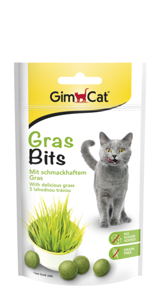 GimCat Gras Bits 40 g Foto van GimCat Gras Bits 40 g