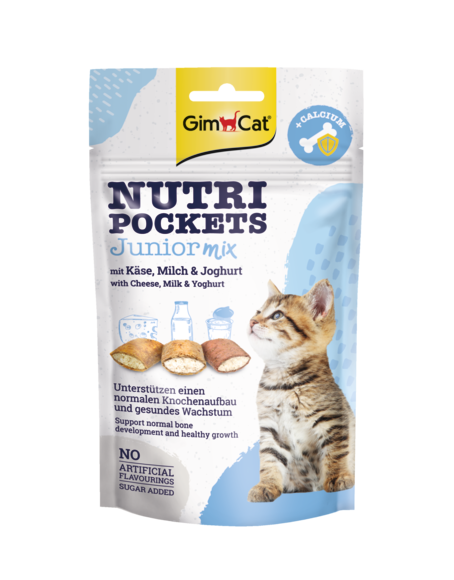 GimCat Nutri Pockets Junior Mix 60 g Foto van GimCat Nutri Pockets Junior Mix 60 g