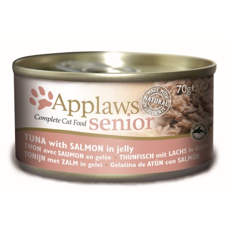 Applaws Kattenvoer Blik Senior Tonijn & Zalm 70 gr. Foto van Applaws Kattenvoer Blik Senior Tonijn & Zalm 70 gr.