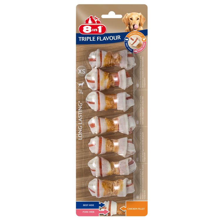 8in1 Delights kauwknoop triple flavour Foto van 8in1 Delights kauwknoop triple flavour