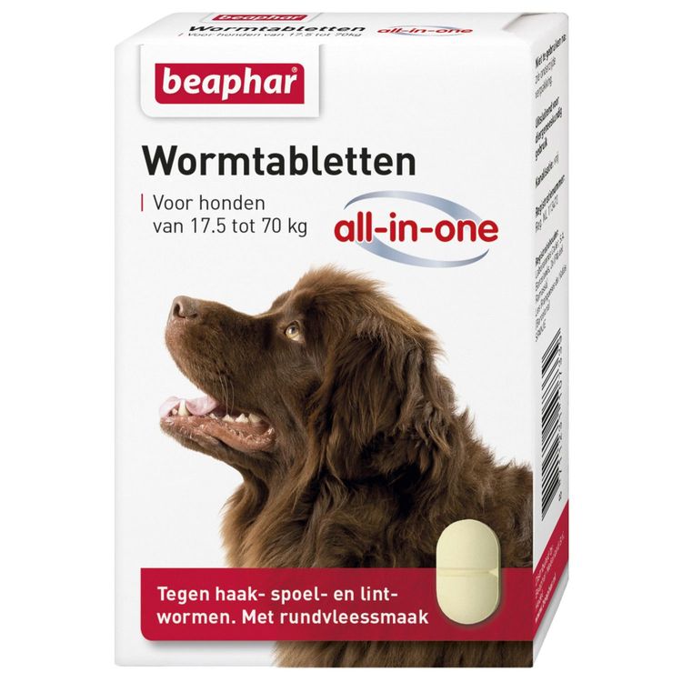 Beaphar Wormtablet all in one hond Foto van Beaphar Wormtablet all in one hond