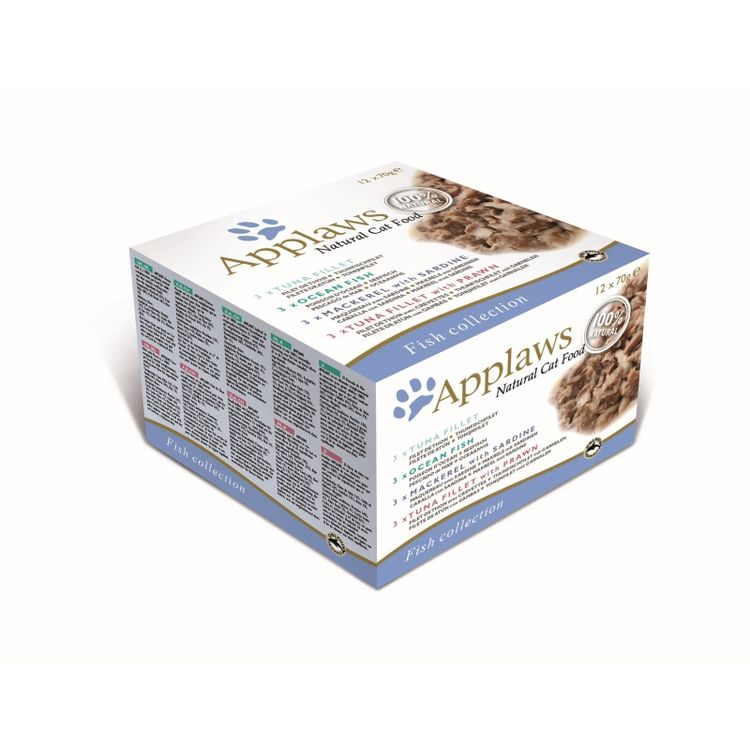 Applaws Kattenvoer Blik Multipack Fish Selection 12 x 70 gr. Foto van Applaws Kattenvoer Blik Multipack Fish Selection 12 x 70 gr.