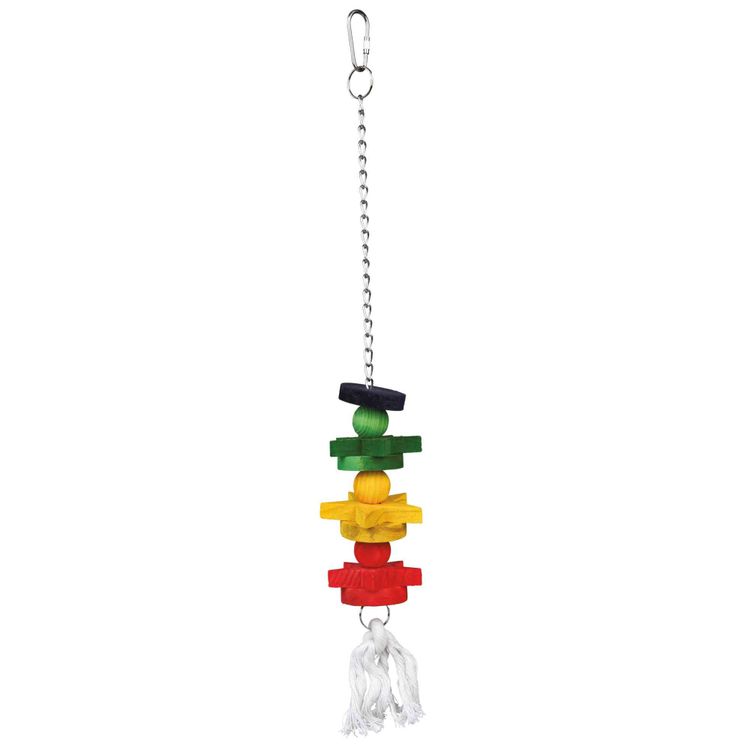 Trixie Speelgoed aan ketting met touw hout meerkleurig Foto van Trixie Speelgoed aan ketting met touw hout meerkleurig