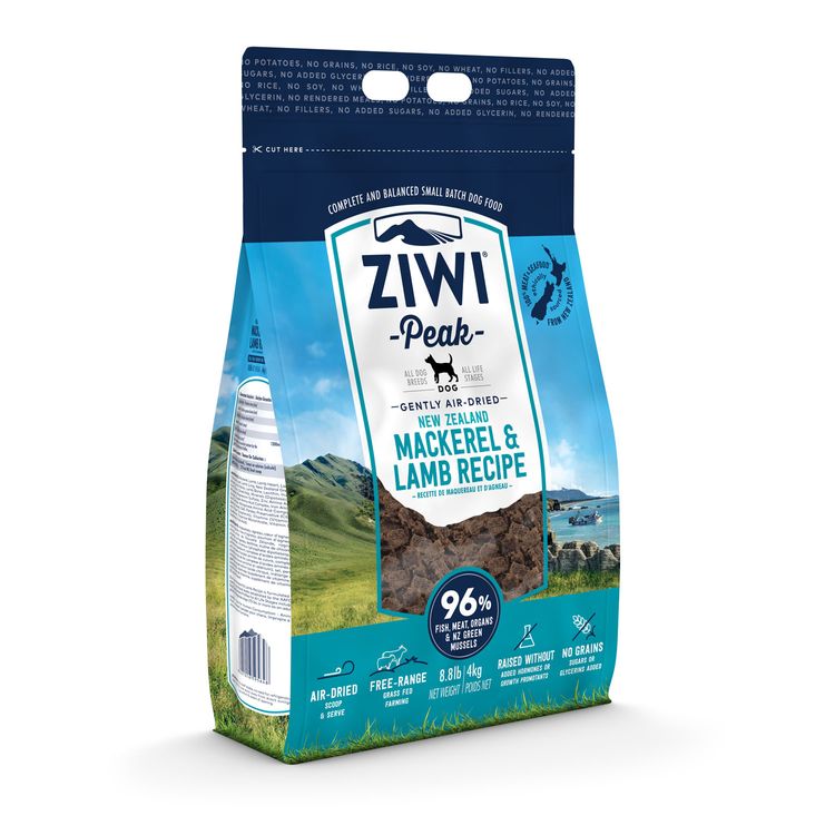 ZIWI Peak Dog Gently Air-Dried Mackerel & Lamb 4 kg. Foto van ZIWI Peak Dog Gently Air-Dried Mackerel & Lamb 4 kg.