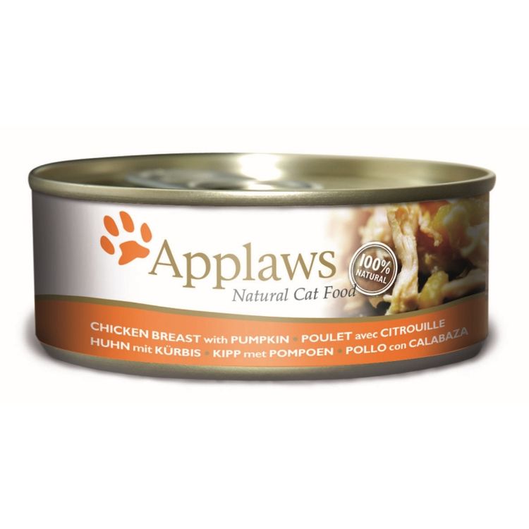 Applaws Kattenvoer Blik Kippenborst & Pompoen 156 gr. Foto van Applaws Kattenvoer Blik Kippenborst & Pompoen 156 gr.