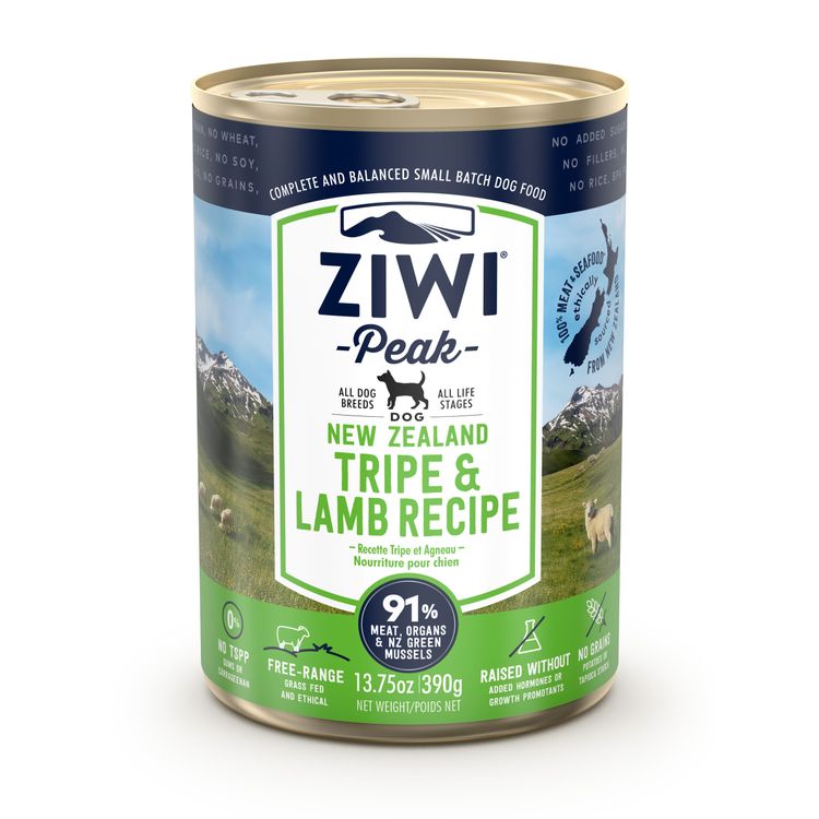 ZIWI Peak Dog Cans Tripe & Lamb 390 gr. Foto van ZIWI Peak Dog Cans Tripe & Lamb 390 gr.