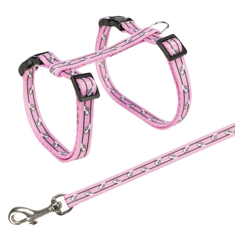 Trixie Kattentuig met riem kattenmotief - 4 stuks Foto van Trixie Kattentuig met riem kattenmotief - 4 stuks