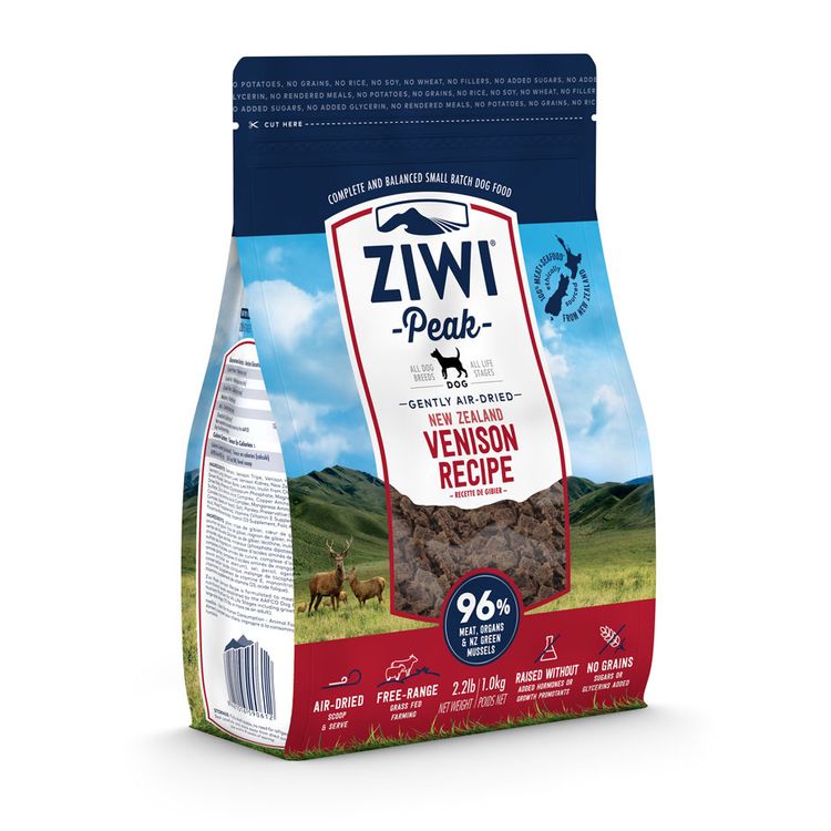 ZIWI Peak Dog Gently Air-Dried Venison 1 kg. Foto van ZIWI Peak Dog Gently Air-Dried Venison 1 kg.