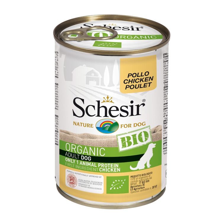 Schesir Hond bio blik Foto van Schesir Hond bio blik