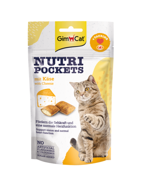 GimCat Nutri Pockets met kaas 60 g Foto van GimCat Nutri Pockets met kaas 60 g