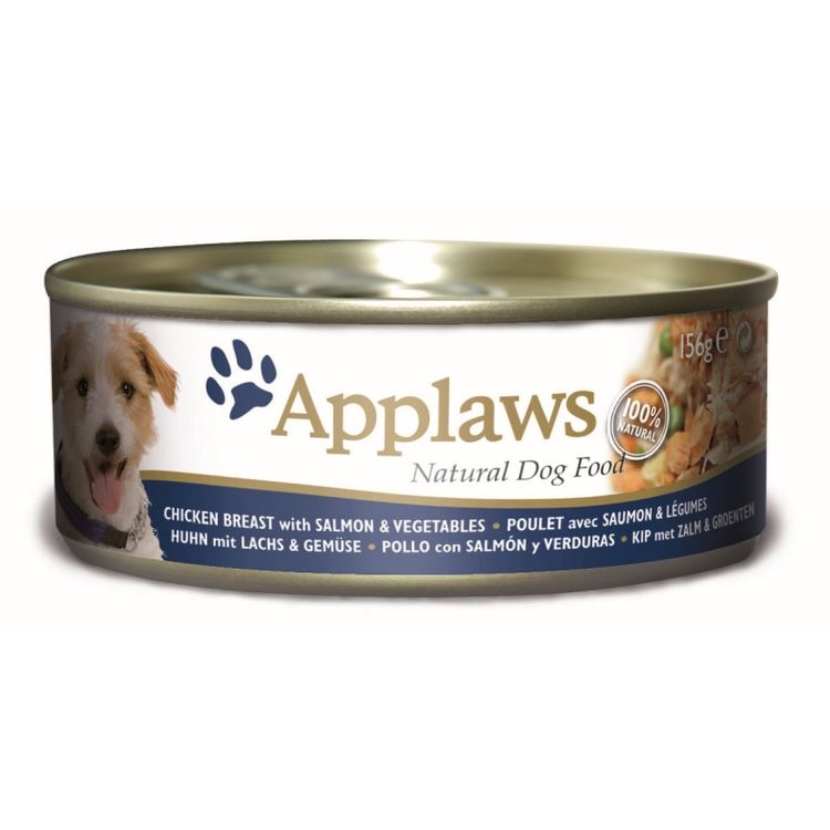 Applaws Hondenvoer Blik Kip Zalm & Rijst 156 gr. Foto van Applaws Hondenvoer Blik Kip Zalm & Rijst 156 gr.