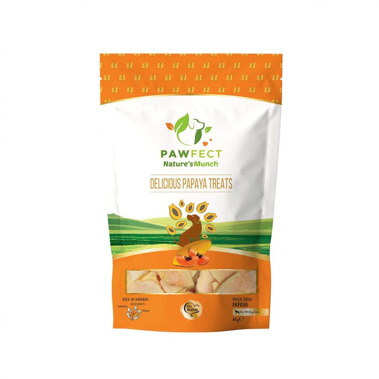 Pawfect Nature's Munch - Papaya 40 gr. Foto van Pawfect Nature's Munch - Papaya 40 gr.