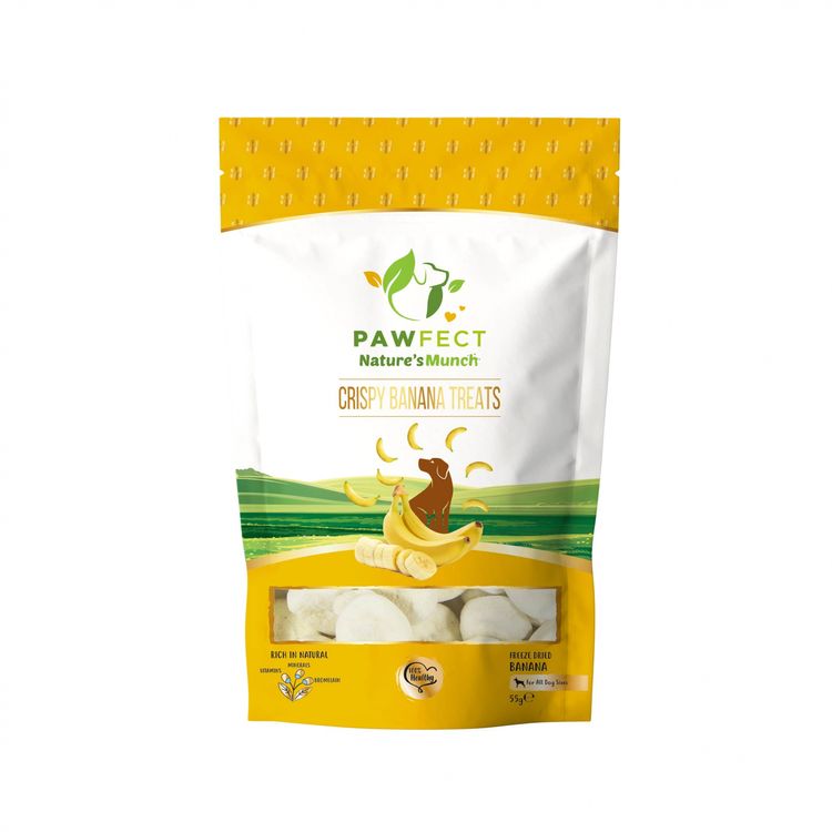 Pawfect Nature's Munch - Banana 55 gr. Foto van Pawfect Nature's Munch - Banana 55 gr.