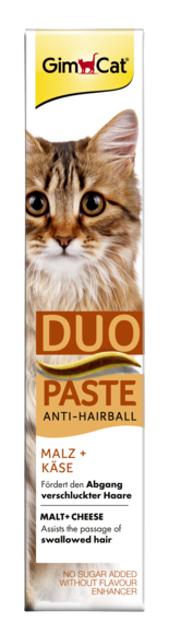 GimCat Duo Pasta Anti-Hairball mout + kaas 50 g Foto van GimCat Duo Pasta Anti-Hairball mout + kaas 50 g