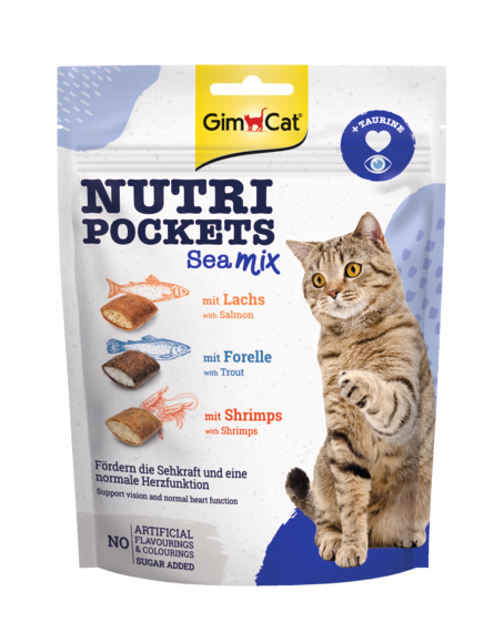 GimCat Nutri Pockets Sea Mix 150 g Foto van GimCat Nutri Pockets Sea Mix 150 g