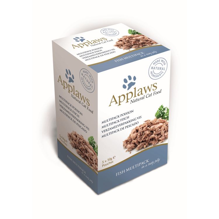 Applaws Kattenvoer Quick Serve Jelly Multipack Fish 5 x 50 gr. Foto van Applaws Kattenvoer Quick Serve Jelly Multipack Fish 5 x 50 gr.