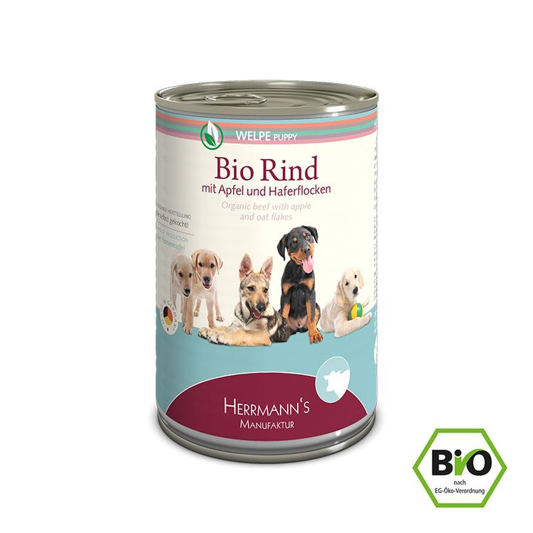 BIO PUPPY Beef with Apple 400 gr. Foto van BIO PUPPY Beef with Apple 400 gr.