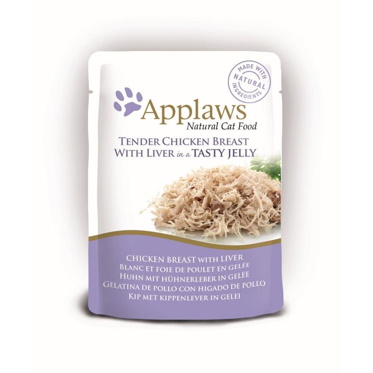 Applaws Kattenvoer Quick Serve Jelly Kip & Lever 70 gr. Foto van Applaws Kattenvoer Quick Serve Jelly Kip & Lever 70 gr.