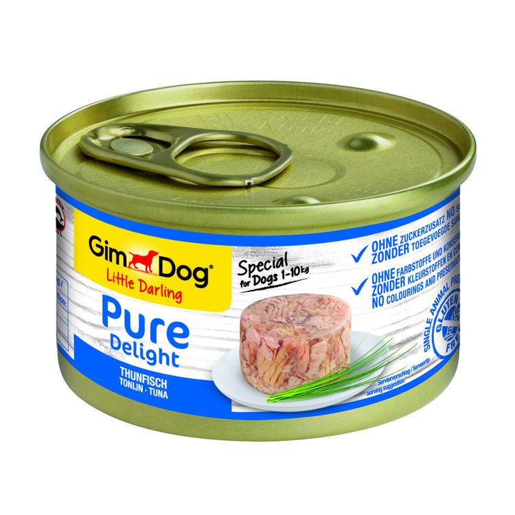 GimDog Little Darling Pure Delight tonijn 85 g Foto van GimDog Little Darling Pure Delight tonijn 85 g