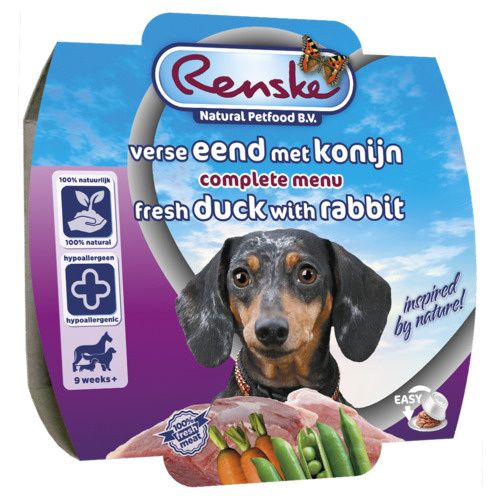 Renske Hond vers vlees maaltijd Foto van Renske Hond vers vlees maaltijd
