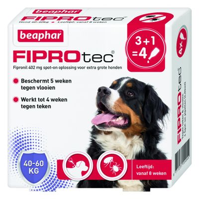Beaphar Fiprotec hond vlooien/teken 40-60kg 4 pipet
