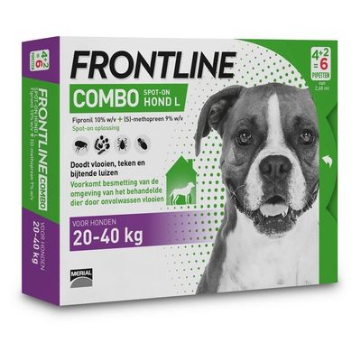 Foto van Frontline Combo spot on Hond Large 20-40kg 6 pipet