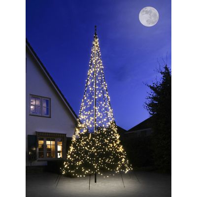 Foto van Fairybell 6 mtr vlaggenmast kerstboom lampjes 1200 stuks warm wit