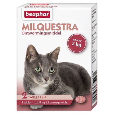 Beaphar Milquestra ontwormingsmiddel kat 2 tabletten
