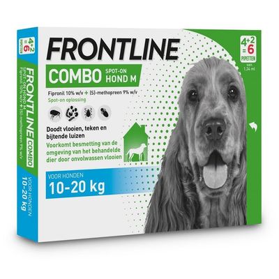 Frontline Combo spot on Hond Medium 10-20kg 6 pipet
