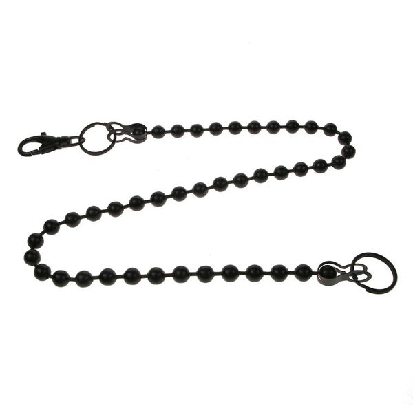 Bullet69 - Sleutelhanger met zwarte bolletjes ketting - 60cm lang Bullet69 - Sleutelhanger met zwarte bolletjes ketting - 60cm lang