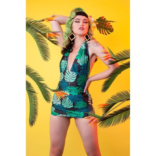 Collectif | Badpak Skirted Palm, groen