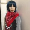 Afbeelding van Major Wear | Bandana haarband en sjaal met paisley patroon, rood-wit