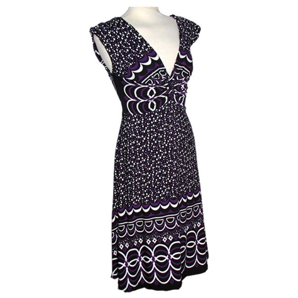 Chenaski | 70's jurk, dots black purple Chenaski | 70's jurk, dots black purple