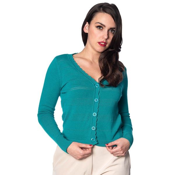 Banned | Cardigan Pointelle, turquoise