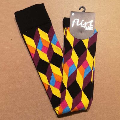 Foto van Flirt | Overknee sokken multikleur diepte 3D