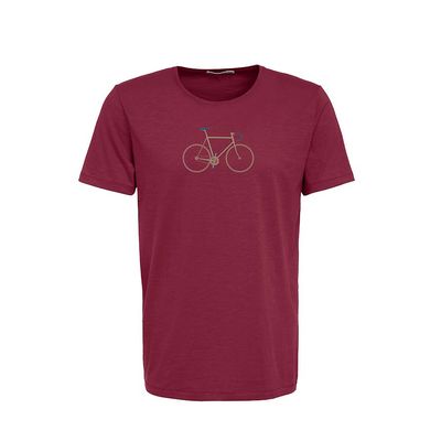 Green Bomb | T-shirt bike trip, bio katoen bordeaux