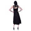 Afbeelding van Poizen Industries | Jurk Nova, met kanten kraag, corset-detail en frill, zwart fluweel