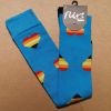 Afbeelding van Flirt | Overknee sokken blauw met regenboog hartjes