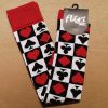 Afbeelding van Flirt | Overknee sokken rood met kaartsymbolen 