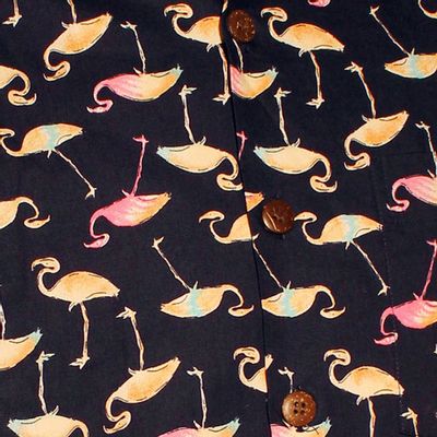 Foto van Chenaski | Overhemd korte mouw, Flamingo navy roze