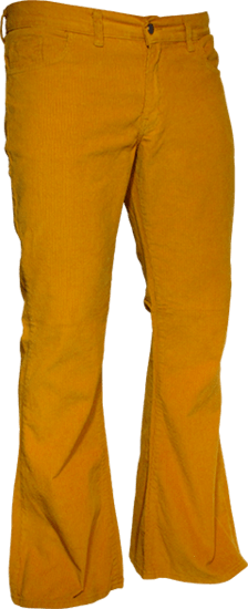 Chenaski | Ribcord retro broek mosterd geel, wijde pijp normale lengte