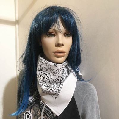 Foto van Major Wear | Bandana haarband en sjaal met paisley patroon, wit-zwart