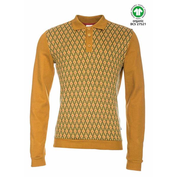 ATO Berlin, polo Enne lange mouw okergeel bruin ATO Berlin, polo Enne lange mouw okergeel bruin