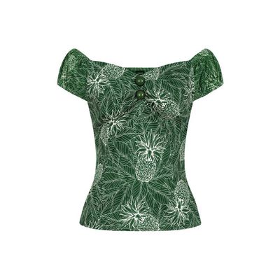 Collectif | Top Dolores Pineapple Palm groen