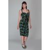 Afbeelding van Collectif | Pencil jurk Kiana Tropics met bladeren groen