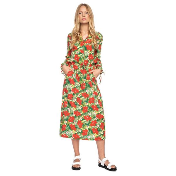 ATO Berlin | Lange jurk Marianna met tropische bloem print