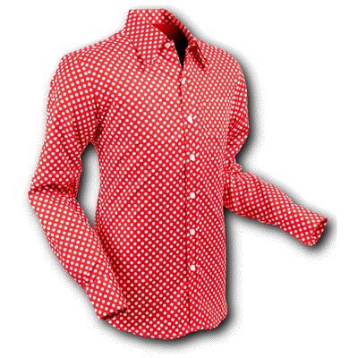Chenaski | overhemd Seventies Polka Dots Red White